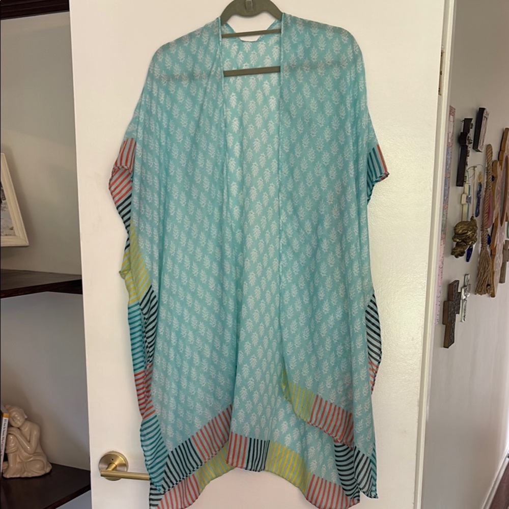 Colorful blue Women's Kimono Top